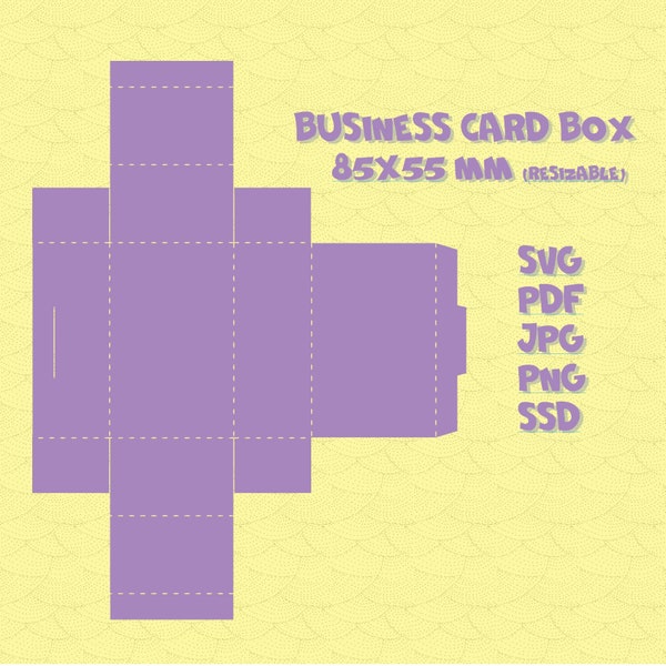 Business card box (Resizable) SVG, PDF, PNG, Vector Cut file for Cricut, Silhouette