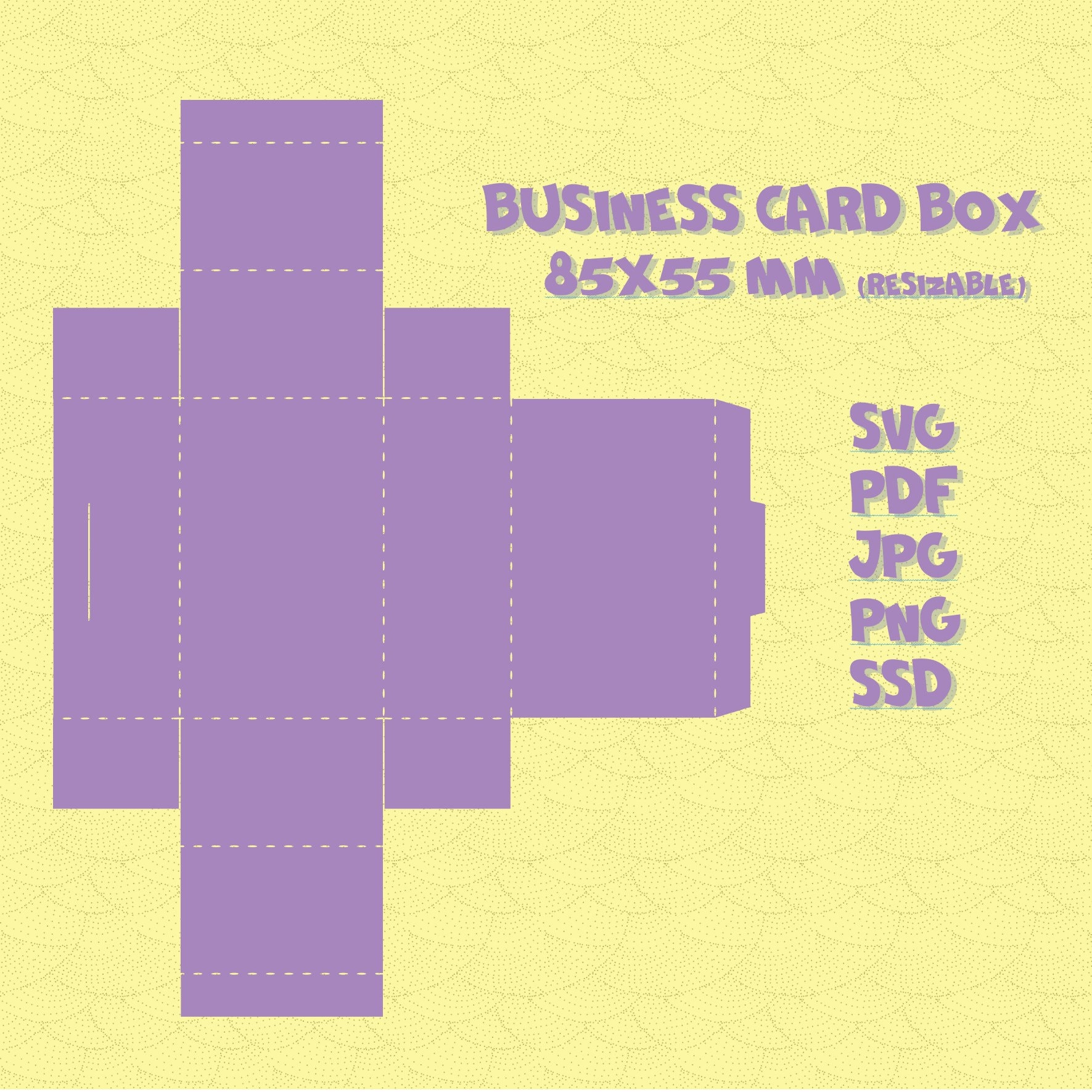Business Card Box resizable SVG, PDF, PNG, Vector Cut File for Cricut