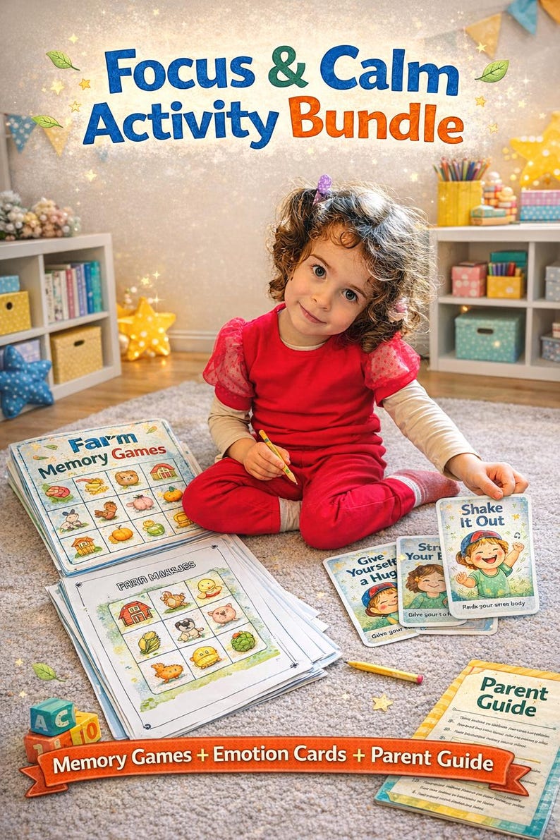 ADHD Focus Activities for Kids | Printable Memory Games, Calm Down ...