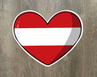 Vinyl sticker Austria AT heart | car laptop waterproof
