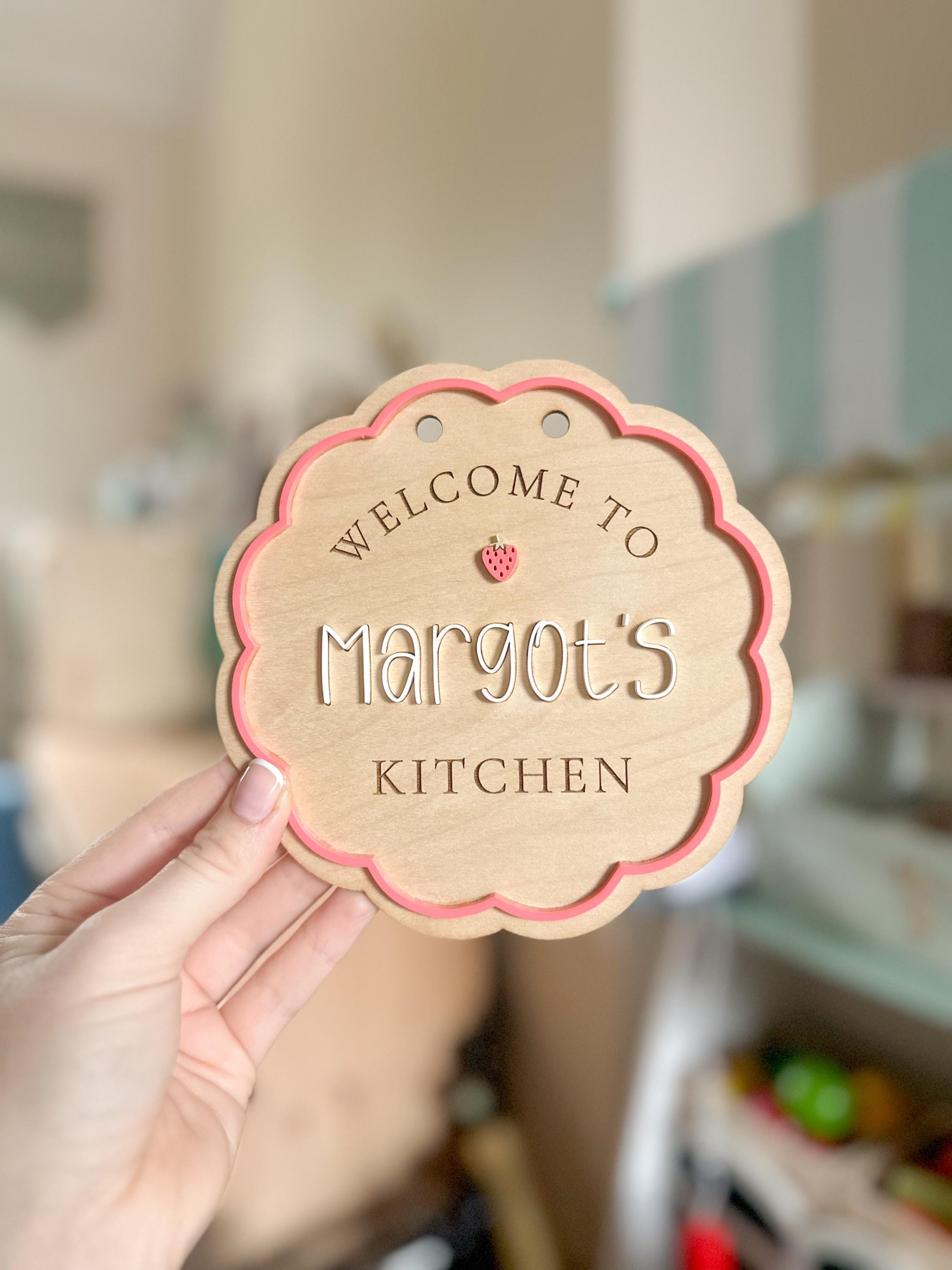Kitchen Sign Eyfs Personalised Play Kitchen Sign | Custom Kids Kitchen Name Sign | Wooden ...