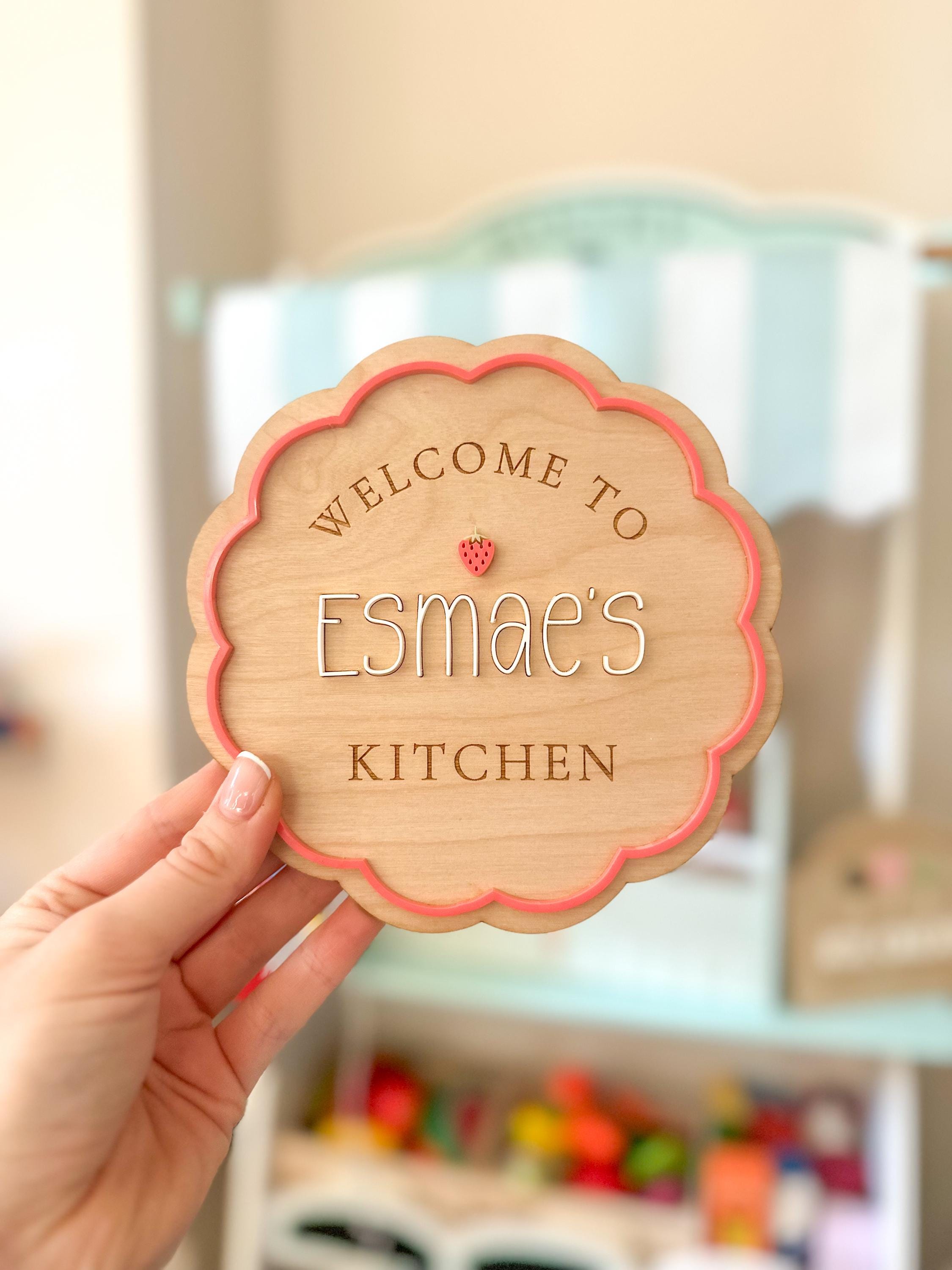 Kitchen Sign Eyfs Personalised Play Kitchen Sign | Custom Kids Kitchen Name Sign | Wooden ...