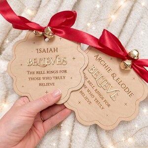 Personalised Believe Bell | Magical Christmas Keepsake | Children’s Christmas Eve Bell | Personalised Wooden Decoration | Christmas Eve Box