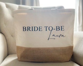 Personalised Bride to-be Tote Bag, Bridal Party, Bride Bag, Hen party, Hen weekend, Bride Tribe, Bride Travel Bag, Bride Accessories, Bride