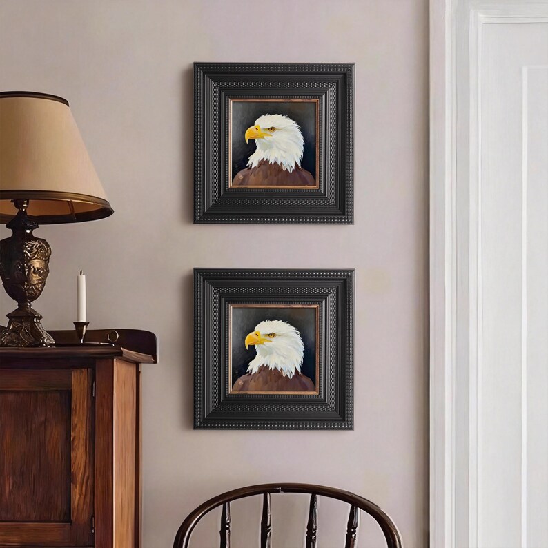 Bald Eagle Oil Painting Hand-painted Wildlife Art Majestic Bird ...