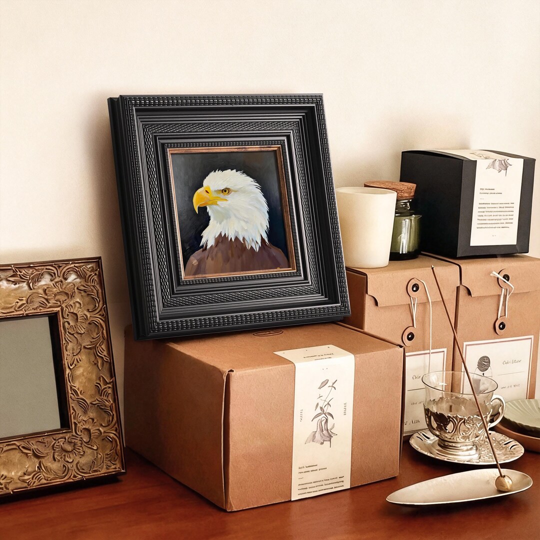 Bald Eagle Oil Painting Hand-painted Wildlife Art Majestic Bird ...