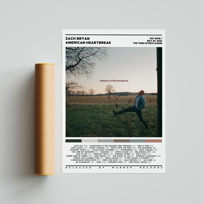 Zach Bryan American Heartbreak Album Poster / Album Cover Etsy