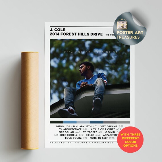 J Cole "Forest Hills Drive" Art Music Album Poster HD Print 12" 16" 20" 24" 