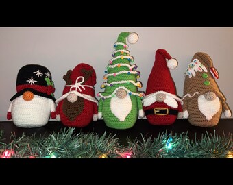Gnomos decorativos de crochet