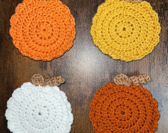 Posavasos de calabaza de ganchillo (paquete de 4)