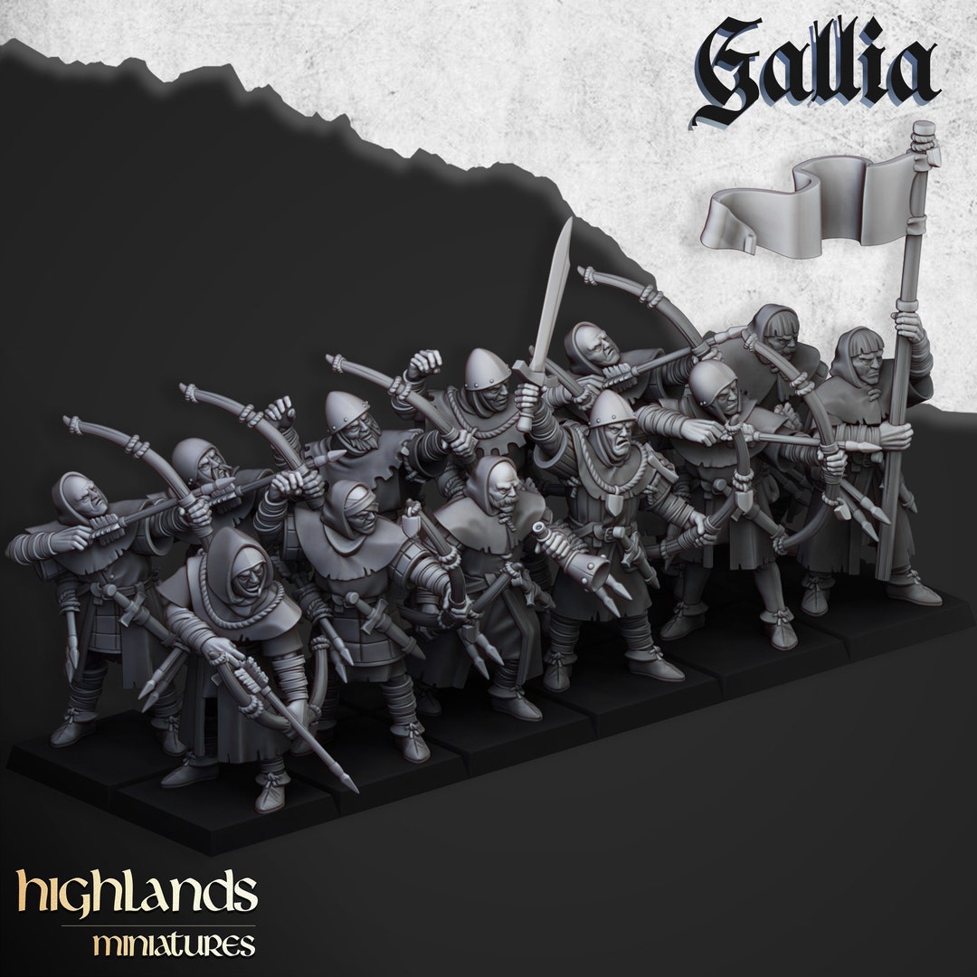 Galia Men at Arms Archers Unit X20 From Highland Miniatures 3D Etsy