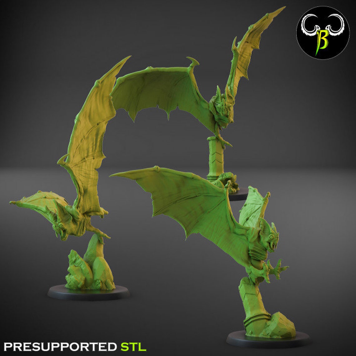 Undead flying terrors fell bats A from Clay Beast Creation 3D image 1
