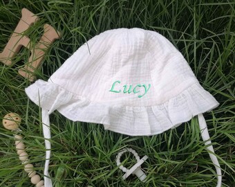 Personalized Baby Sun Hat, Newborn Sun Hat, Baby Embroidered Sun Hat, Monogrammed Baby Hat, Custom Toddler Hat for Baby Boy Girls, Baby Gift