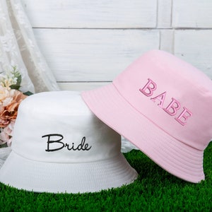 Bride Bucket Hat Personalized, Embroidered Bachelorette Hats, Custom Summer Bucket Hat Bride Hat Bachelorette Party Favor Gift Bridal Shower