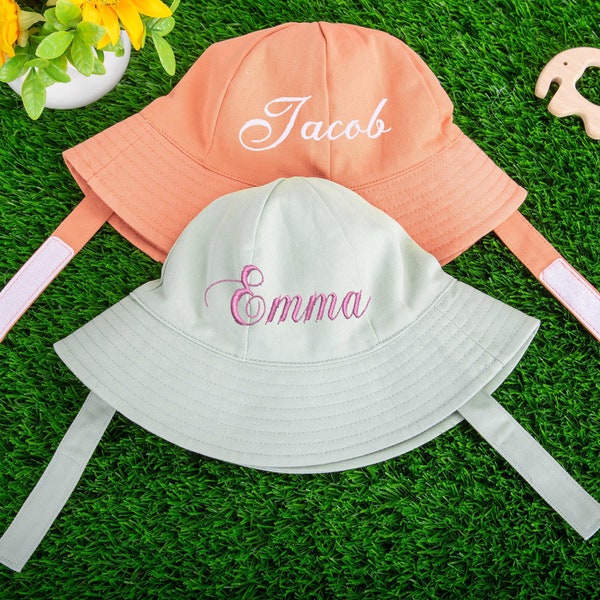 Personalized Baby Bucket Hat,Baby Sun Hat,Baby Embroidered Bucket Hat,Monogrammed Baby Hat,Custom Toddler Hat,Baby Boy Girl,Baby Shower Gift
