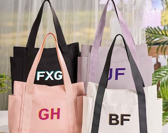 Personalized Bridal Gift Tote,Bridal Party Bag,Monogram Tote Bag,Zip Top Tote,Thank You Bag,Beach Bag,Bridesmaid Gift,Bridesmaid Proposal