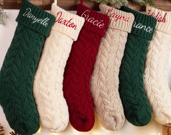 Personalized Christmas Stockings, Embroidered Christmas Stocking,Christmas Gift, Knitted Christmas Stockings, Monogram Family Stockings