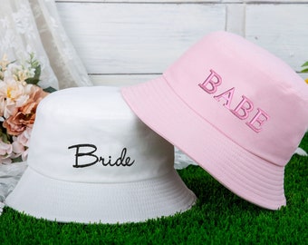 Bride Bucket Hat Personalized, Embroidered Bachelorette Hats, Custom Summer Bucket Hat Bride Hat Bachelorette Party Favor Gift Bridal Shower