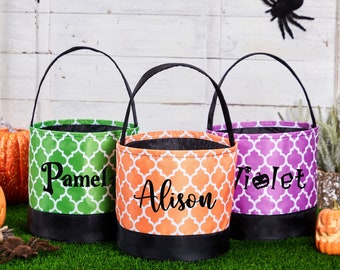Personalized Halloween Basket, Trick or Treat Bag, Halloween Gifts Bag, Custom Candy Bucket, Kids Halloween Bucket, Halloween Gift for Kids
