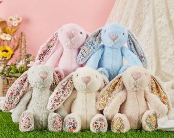 Lapin personnalisé, peluche monogramme, lapin en peluche, poupée lapin, demoiselle d'honneur, proposition de fille d'honneur, cadeau de mariage