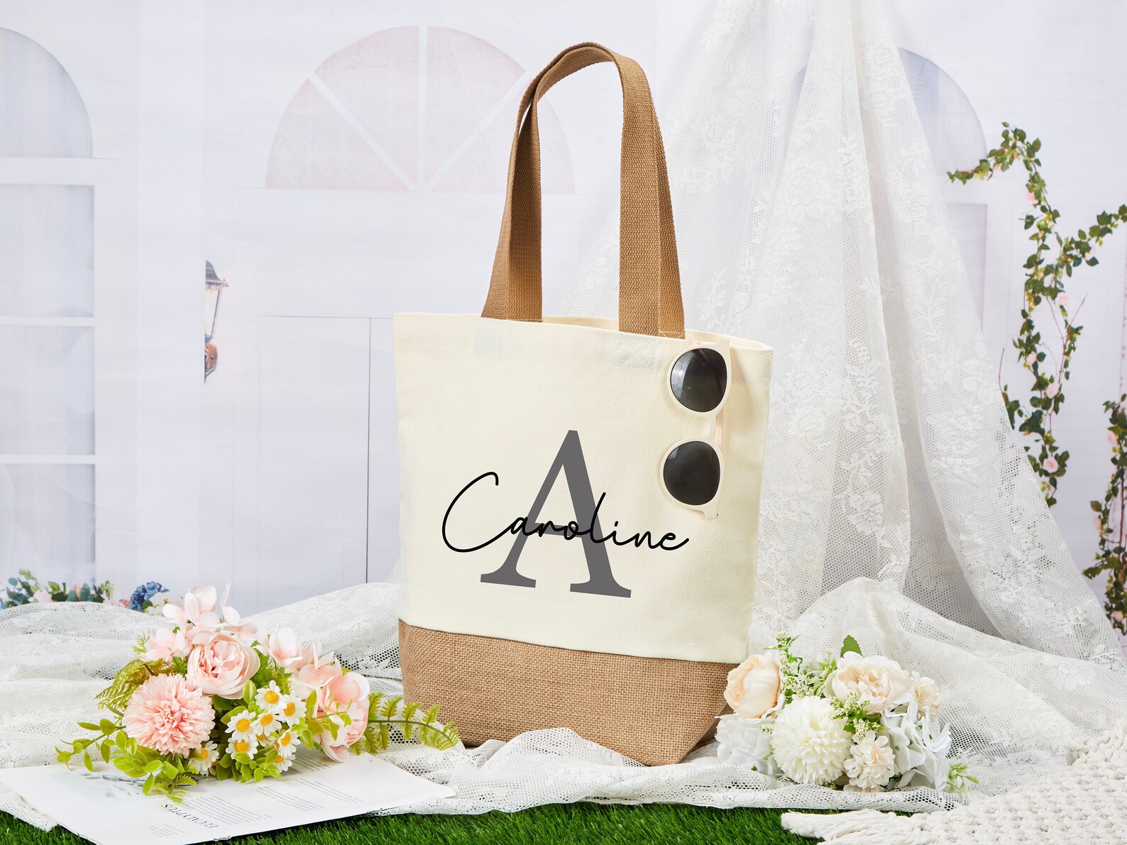 Personalized Bridesmaid Tote Bag, Beach Tote Bag, Bridesmaid Gifts Bag ...