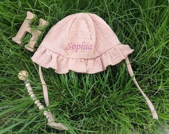 Baby Sun Hat, Baby Summer Hat, Baby Embroidered Sun Hat, Monogrammed Baby Hat, Custom Toddler Hat for baby boy girl
