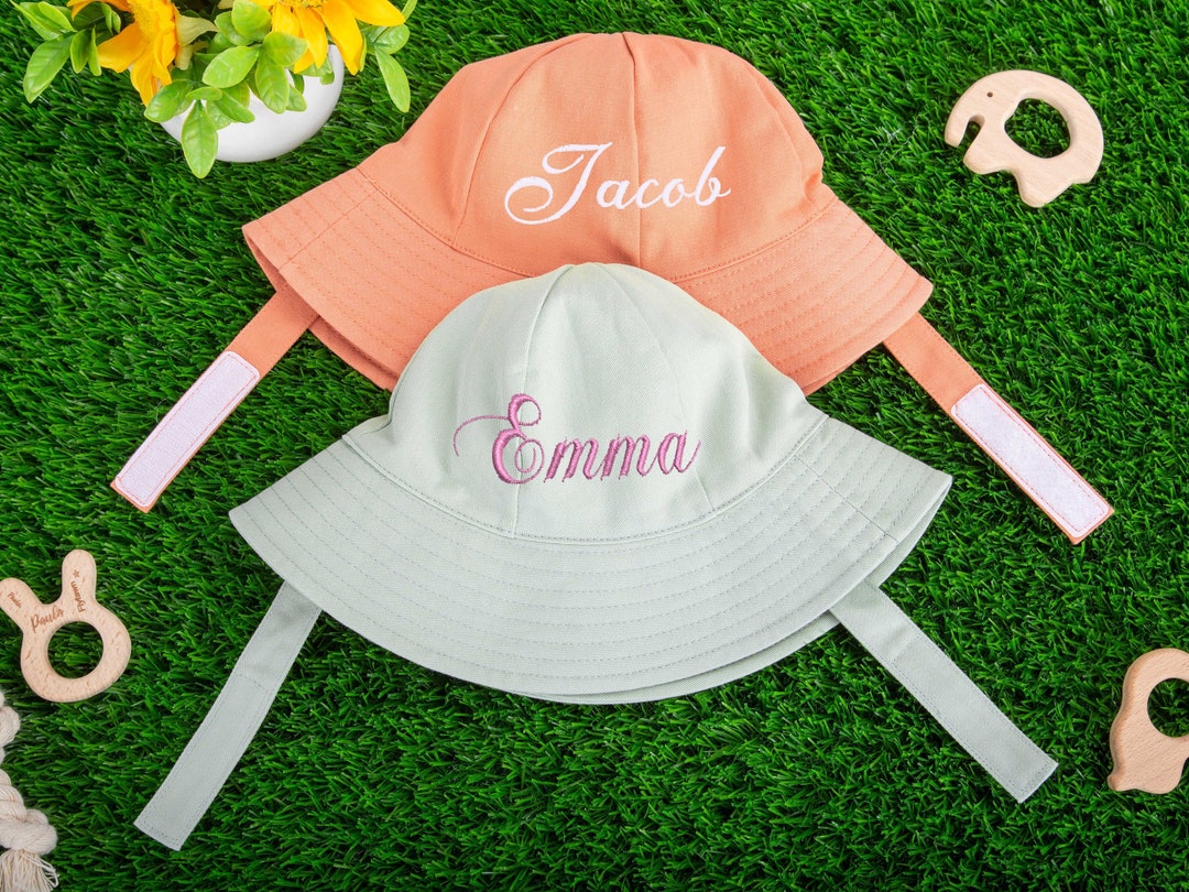 Personalized Baby Bucket Hat,baby Sun Hat,baby Embroidered Bucket Hat