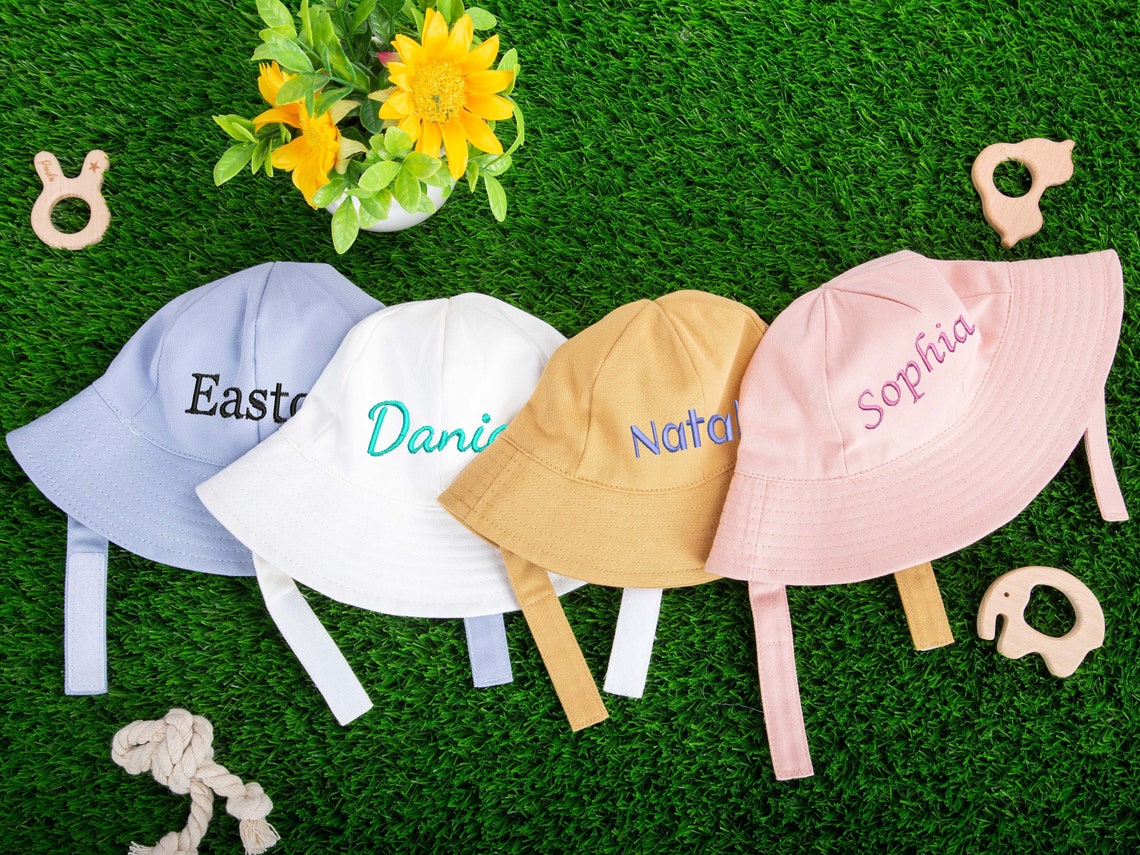 Baby Sun Hat Baby Bucket Hat Baby Embroidered Sun Hat Etsy