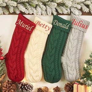 Personalized Christmas Stockings, Embroidered Stocking, Christmas Gift, Knitted Name Stockings, Monogram Family Stockings, Holiday Stockings zdjęcie 9