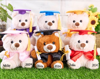 Personalisierter Abschlussbär 2024, individuelles Geschenk für graduierten Abschluss, Abschluss-Teddybären, Abschluss-Andenken, Kindergarten, Vorschul-Abschluss-Geschenk