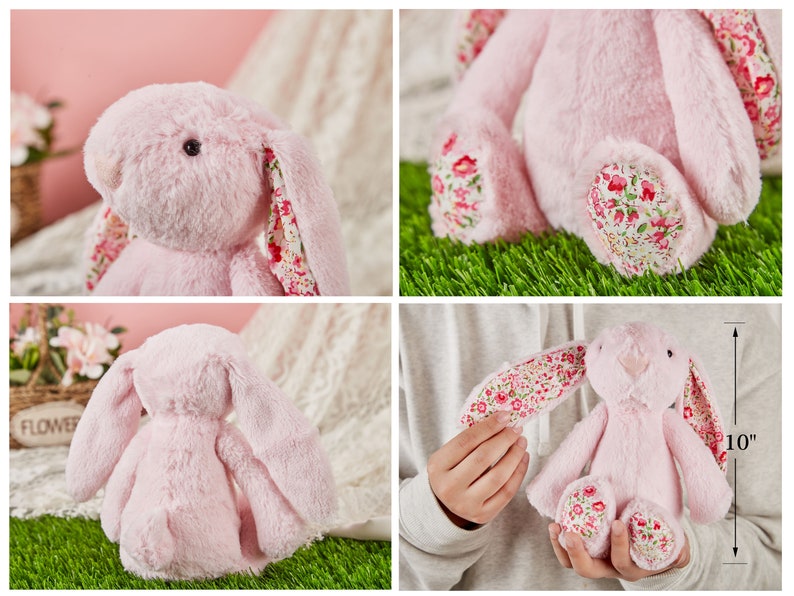 Lapin personnalisé, lapin en peluche, peluche lapin monogramme, proposition de fille d'honneur, bouquet de fleurs, cadeau de mariage, cadeau de demoiselle d'honneur, cadeau pour elle image 5