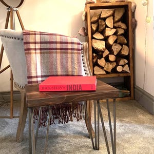 Handmade Rustic Side Table/Coffee table on Hairpin Legs