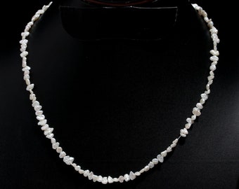 Beau collier de perles Keshi, collier ras de cou blanc en perles faites main en argent sterling 925, bijoux en perles de forme organique, cadeau de fête des mères