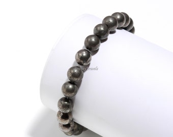 Natural Pyrite Bracelet, Pyrite Dainty Gemstone Bracelet, Protective Bracelet, Handmade Stretch Bracelet, Beautiful Gift for Girlfriend