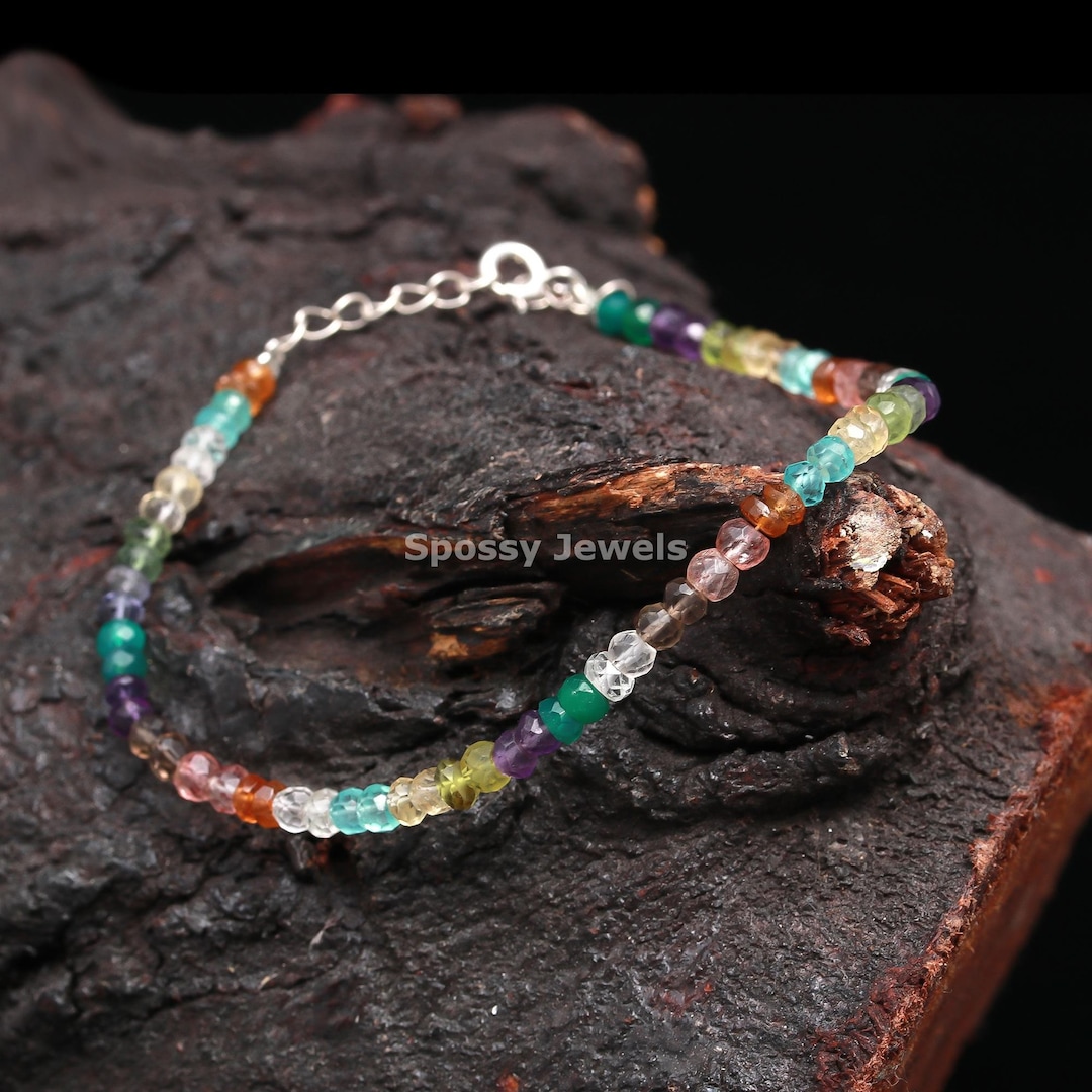 Rainbow Crystal Bracelet 9 Zodiac Sign Bracelet Natural Multi Gemstone