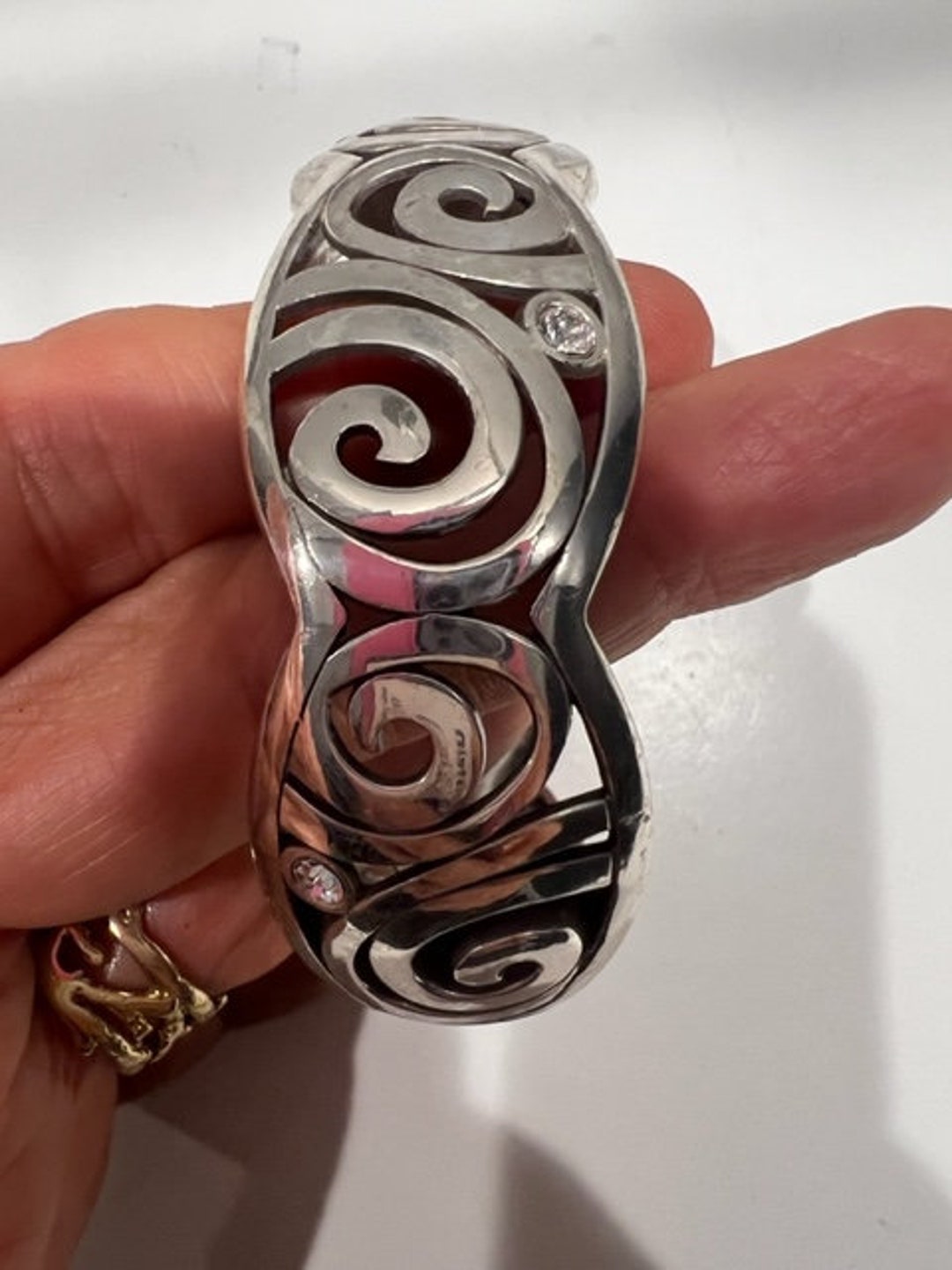 Brighton Labeled Silver Cuff Bracelet With Gems Etsy