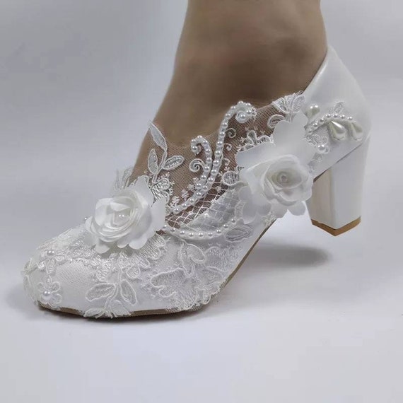 Shop Generic （Gold 5cm）Silver block heel crystal shoes wedding shoes Hexiu wedding  dress two wear 3cm mid-heel bridesmaid shoes DON Online | Jumia Ghana