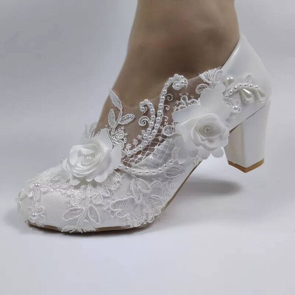 Lace Pumps Etsy