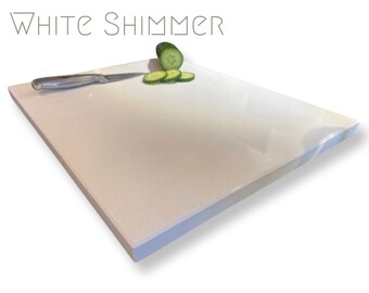 White Shimmer - Quartz stone chopping board - large cutting board - serving board - gifts for him - gifts for her - cooking - kitchen – chef