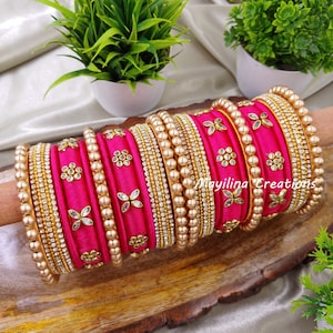 Silk Thread Chura Bangles for Bridal Lehenga