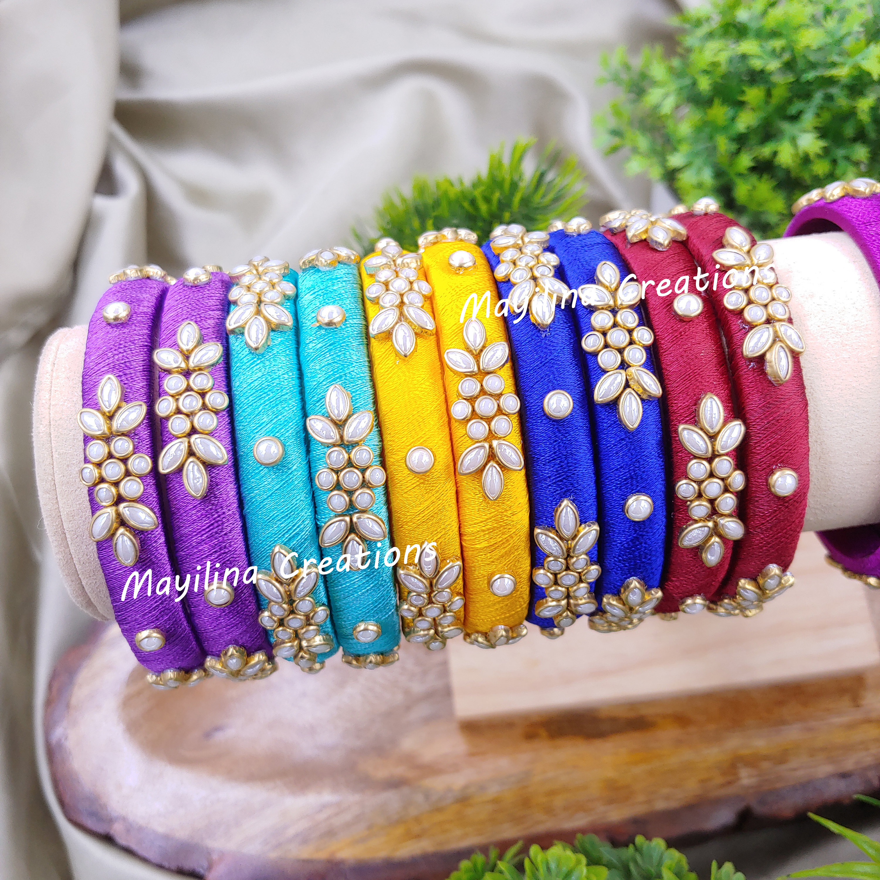 Flower Silk Thread Bangles(set of to 20 Bangles) Return Gifts