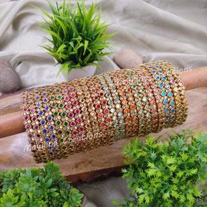 Multicolor Kundan Gloss Dot Bangles(Set of 24) Return Gifts for Pooja, Navratri, Baby Shower, House warming functions for women