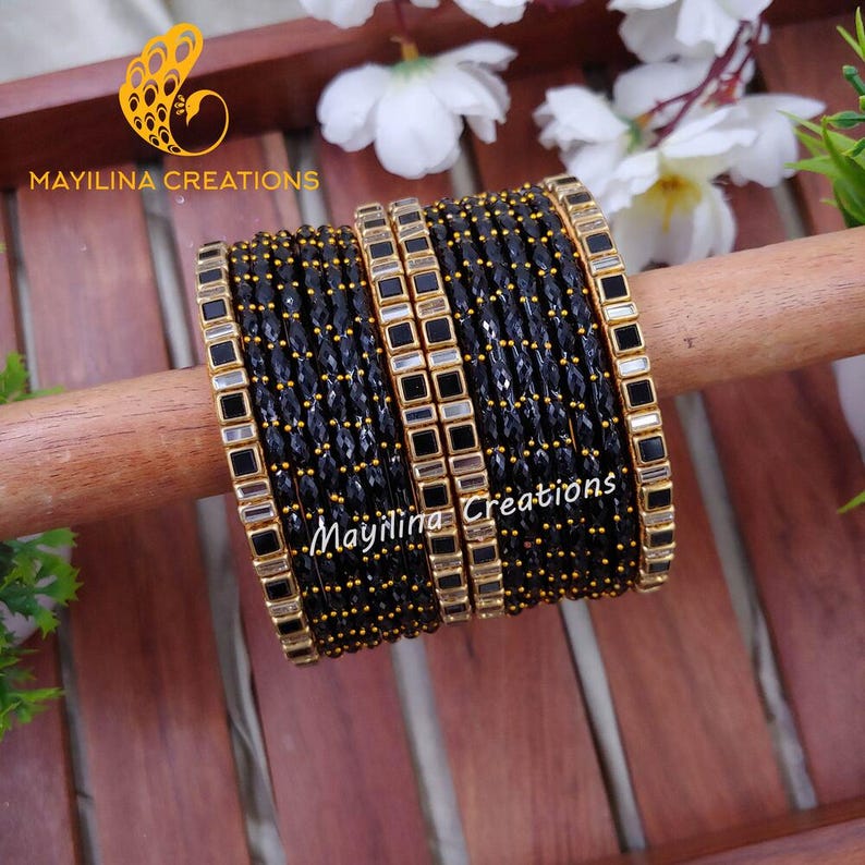 Silk Thread Bangles With Glass Bangles Combo (set of 16 Bangles) - Etsy
