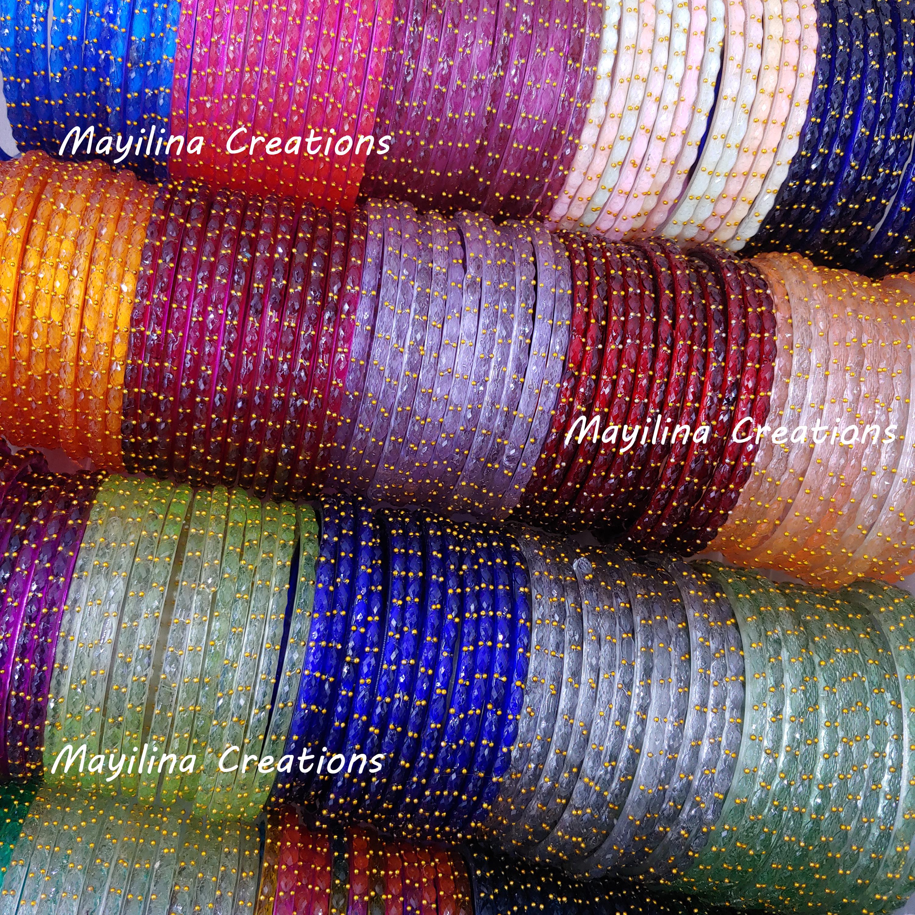 Raindrop Glass Bangles (12 Bangles)