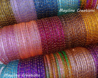 Raindrop Glass Bangles - 2.10 Size