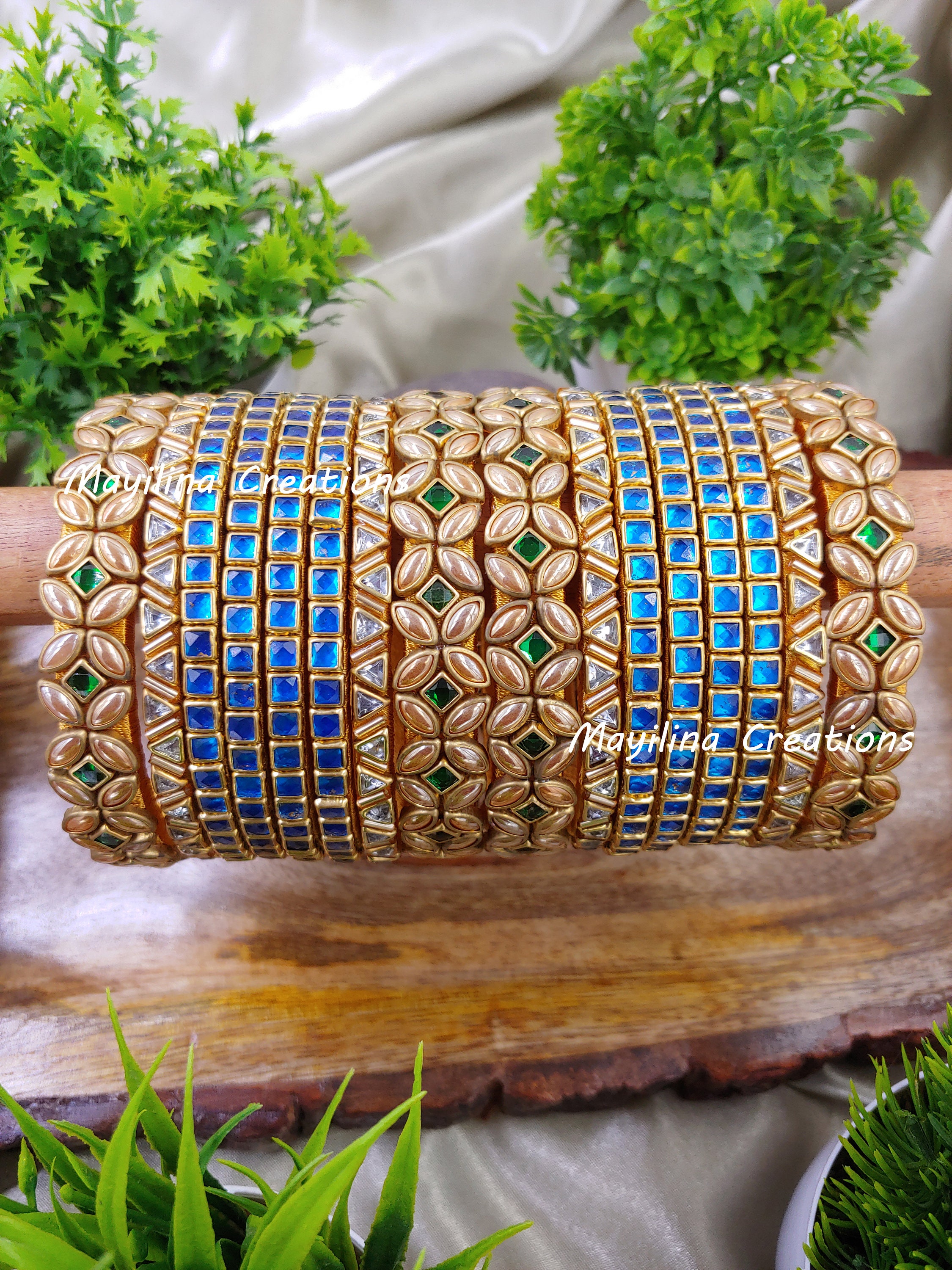 Blue silk thread bangles discount