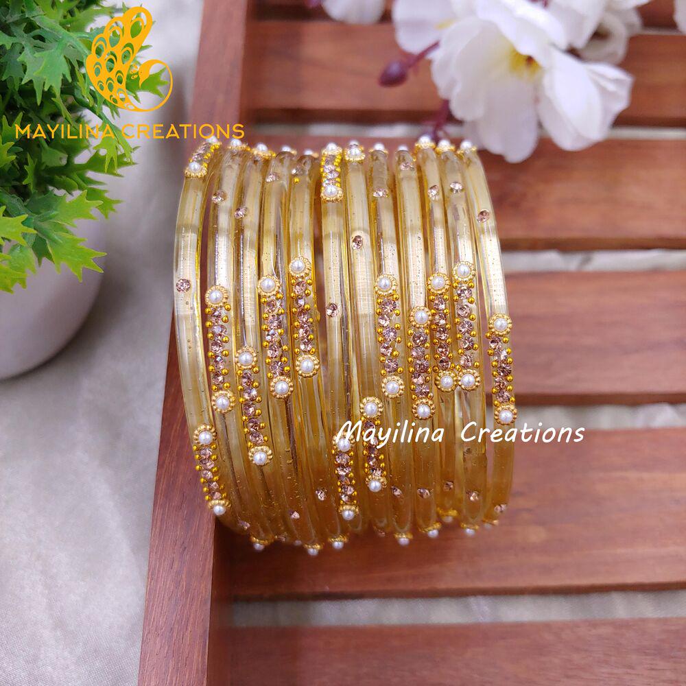Negha Designer Glass Bangles - Negha (set of 12 Bangles) - Etsy