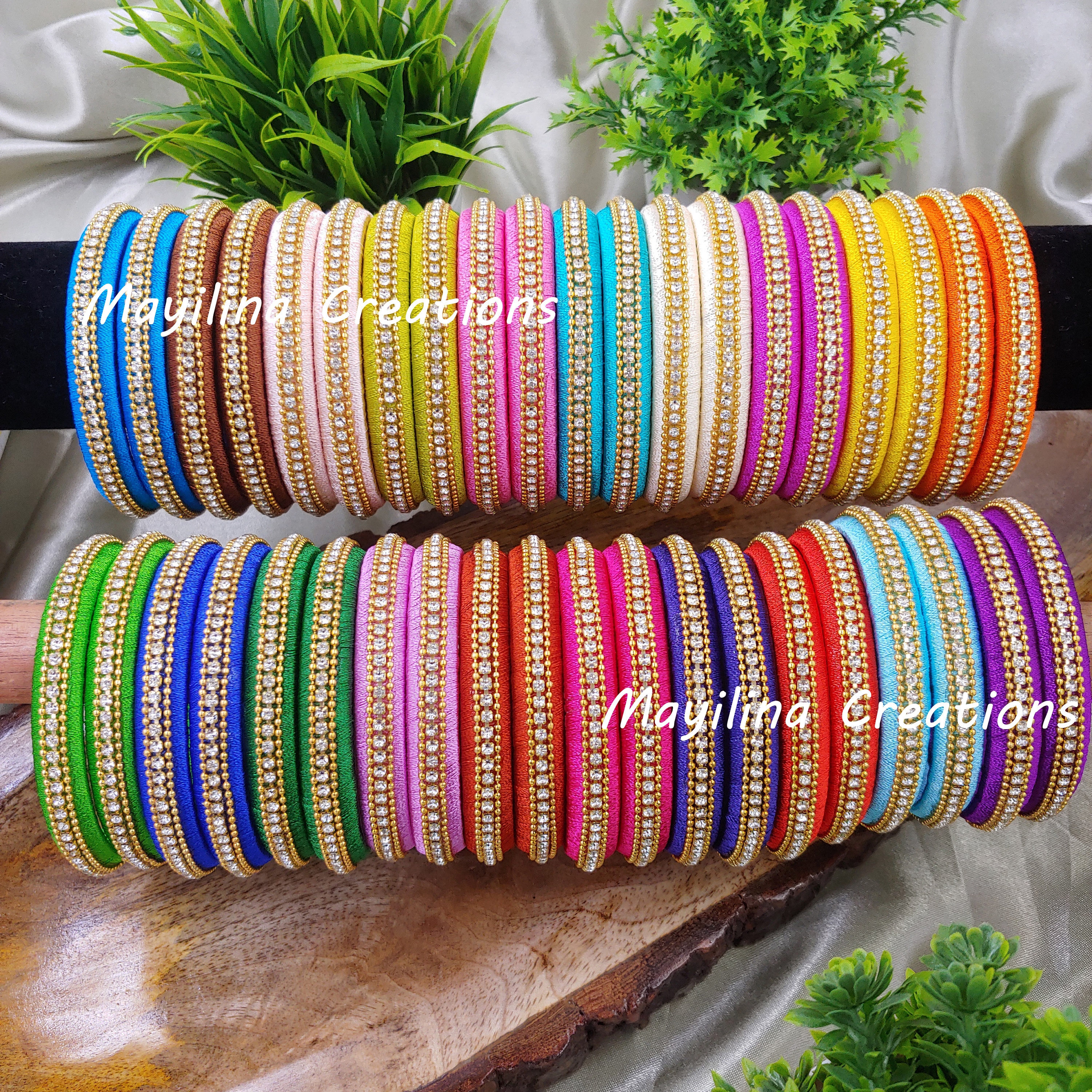 Silk thread multicolour bangles deals