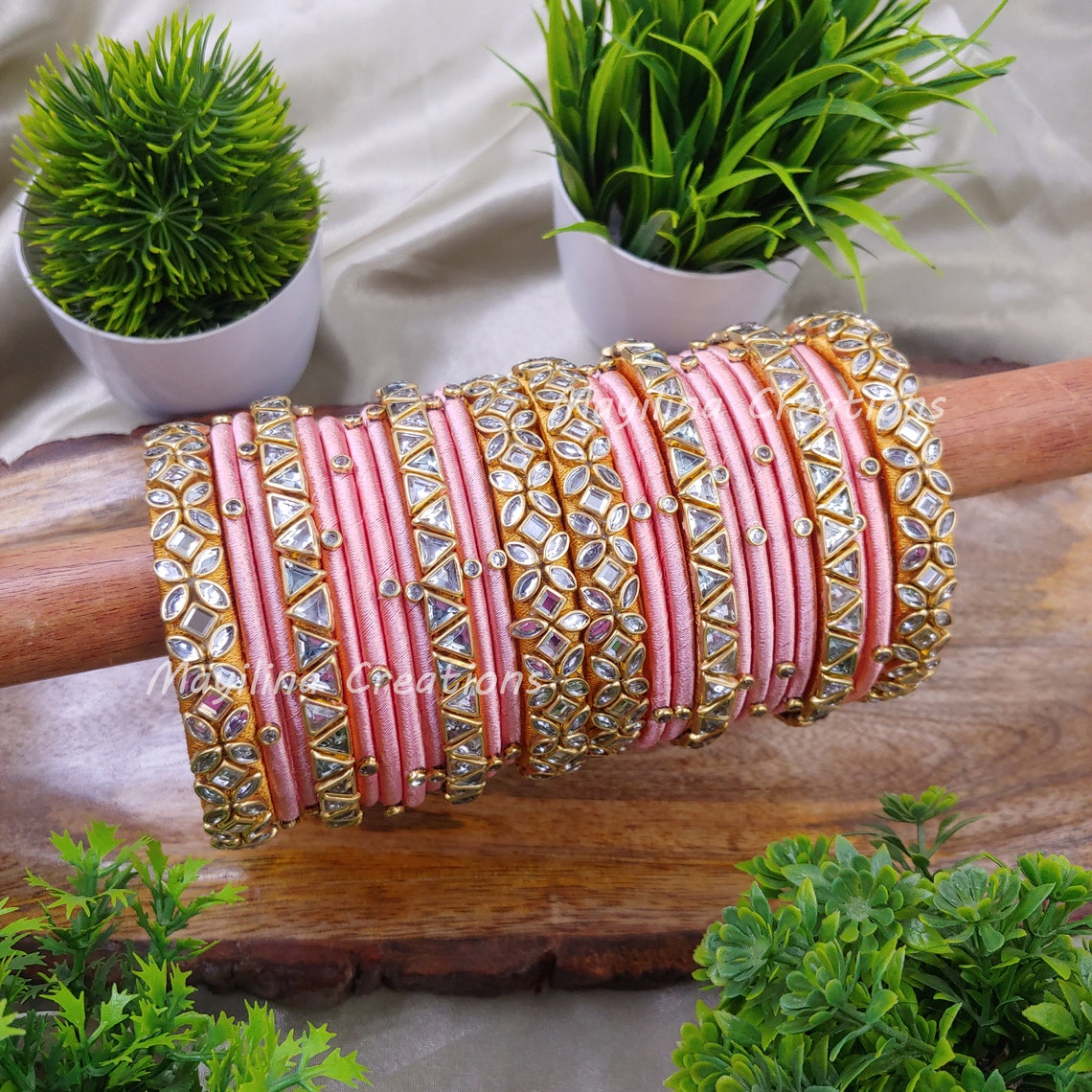 Thread Bangles Kit Pink Silk Thread Bangles for Lehenga for Women - Etsy