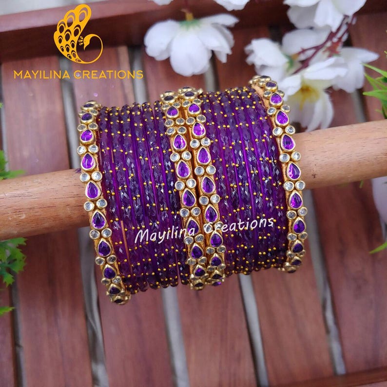 Thread Bangle Frames Silk Thread Bangles With Glass Bangles Combo (set of 16 Bangles) - Etsy